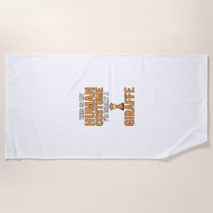 面白いキリンのコスチューム ベクターTシャツデザイン_1 ビーチタオル