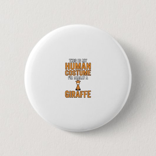 面白いキリンのコスチューム ベクターTシャツデザイン_1 缶バッジ (正面)