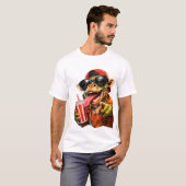 面白いキリンのドリンクモードTシャツ Tシャツ (正面フル)