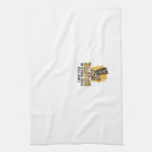 面白いキリンのビンテージ風彫刻Tシャツデザイン_1 キッチンタオル (縦)