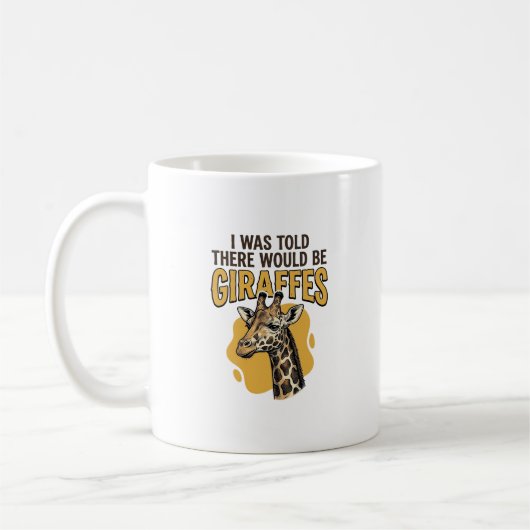 面白いキリンのヴィンテージ風彫刻Tシャツデザイン_1 コーヒーマグカップ (左)