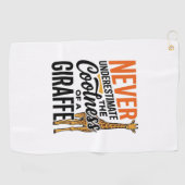 面白いキリンの名言 ビンテージ ベクター Tシャツ デザイン_ ゴルフタオル (横)