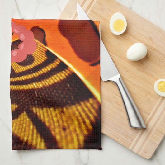 面白いキリン:カレイドスコピック・アフリカンチャーム キッチンタオル (四つ折り)