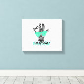 面白いキリンTシャツ モー 私はヤギだよ かわいい動物園の動物 キャンバスプリント (インサイチュ (ウッドフロア))