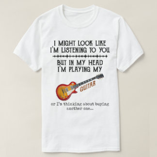 面白いギタリストのユーモアデザイン Tシャツ