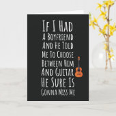 面白いギター奏者カード 女性ギタリストのための ギター娘 カード (黄色い花)