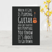 面白いギター奏者カード 彼女に 女性 ティーンの女の子に カード (黄色い花)