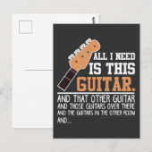 面白いギター奏者 ギタリスト 私には全てのギターが必要 ポストカード (正面/裏面)