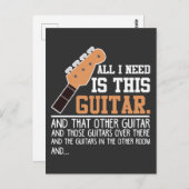 面白いギター奏者 ギタリスト 私は全てのギターが必要 ポストカード (正面/裏面)