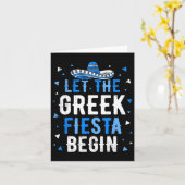 面白いギリシャパーティー ギリシャのフィエスタが始まる ギリシャ カード (黄色い花)