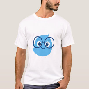 面白いギークなスマイリーフェイスTシャツ メンズ – かわいいブルー Tシャツ