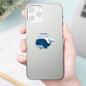面白いクジラのあいさつ パン 可愛い 海の生き物 シール (スマートフォン)