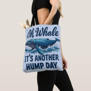 面白いクジラのダジャレ "Oh Whale" 水曜日デザイン トートバッグ