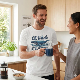 面白いクジラのダジャレ "Oh Whale" 水曜日デザイン Tシャツ