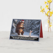 面白いクマのクリスマス カード (黄色い花)