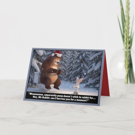 面白いクマのクリスマス カード (正面)