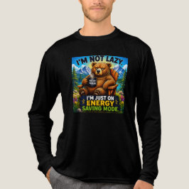 面白いクマのサルカスティックデザイン トライブレンドTシャツ