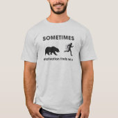 面白いクマのランニングモチベーションランニングウェア Tシャツ (正面)