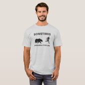 面白いクマのランニングモチベーションランニングウェア Tシャツ (正面フル)