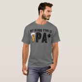 面白いクラフトビール私の血液型はIPA陽性ドリ Tシャツ (正面フル)