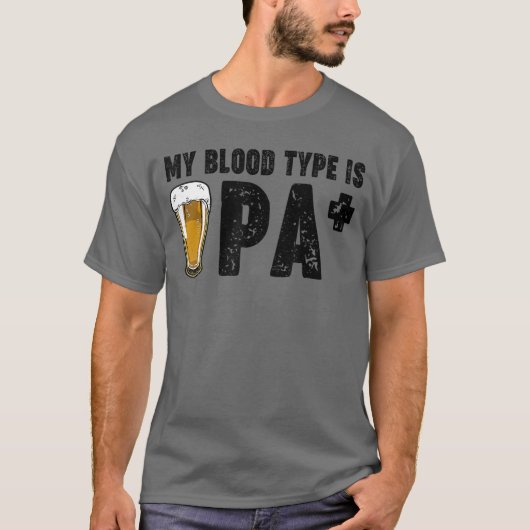面白いクラフトビール私の血液型はIPA陽性ドリ Tシャツ (正面)