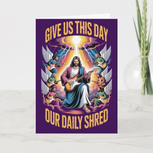 面白いクリスチャンギター音楽の誕生日 カード (正面)