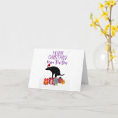 面白いクリスマスのうんこ犬 カード (黄色い花)