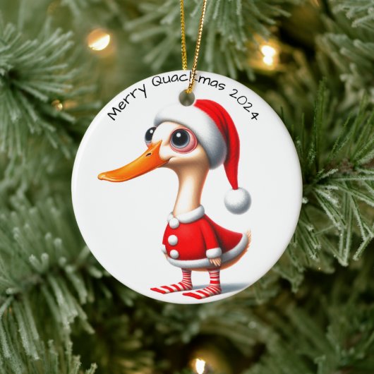 面白いクリスマスのアヒルのオーナメント セラミックオーナメント (ツリー)