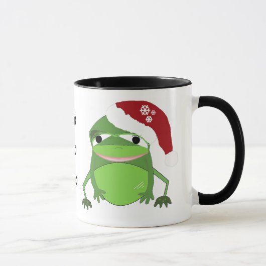面白いクリスマスのカエル文句 マグカップ (右)
