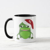 面白いクリスマスのカエル文句 マグカップ (左)
