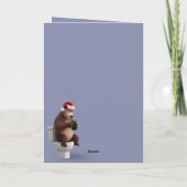面白いクリスマスのクマとうさぎのカード カード (裏面)