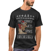 面白いクリスマスのジンジャーブレッドスーパーヒーローTシャツ