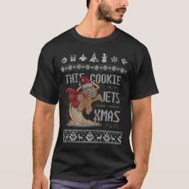 面白いクリスマスのジンジャーブレッドスーパーヒーローTシャツ Tシャツ