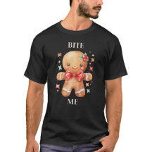 面白いクリスマスのジンジャーブレッドマンのTシャツ
