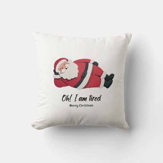 面白いクリスマスのスローピローサンタ可愛い クッション (正面)