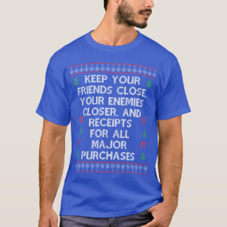 面白いクリスマスのセーター 友達を大切に Tシャツ