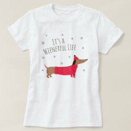面白いクリスマスのダックスフント Tシャツ