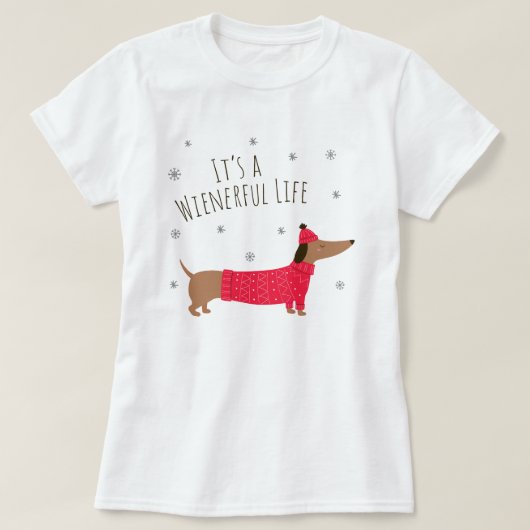 面白いクリスマスのダックスフント Tシャツ (デザイン正面)