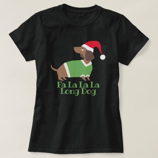 面白いクリスマスのダックスフント Tシャツ (デザイン正面)