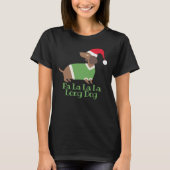 面白いクリスマスのダックスフント Tシャツ (正面)