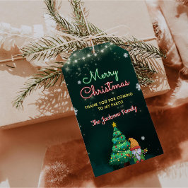 面白いクリスマスのネオンサイン パーティー ギフトタグ