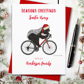 面白いクリスマスのハニーバッジャー自転車カスタム シーズンポストカード