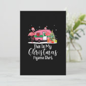 面白いクリスマスのフラミンゴキャンパーギフト シーズンカード (スタンド正面)