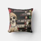 面白いクリスマスの犬のタピオカティー クッション (正面)