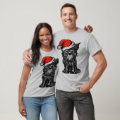 面白いクリスマスの犬サンタ Tシャツ (ユニセックス)