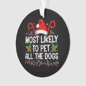 面白いクリスマスの犬好きグッズ 犬をたくさん撫でるタイプ オーナメント (正面)
