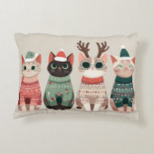 面白いクリスマスの猫 アクセントクッション (裏面)