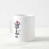 面白いクリスマスの猫 コーヒーマグカップ (正面左)