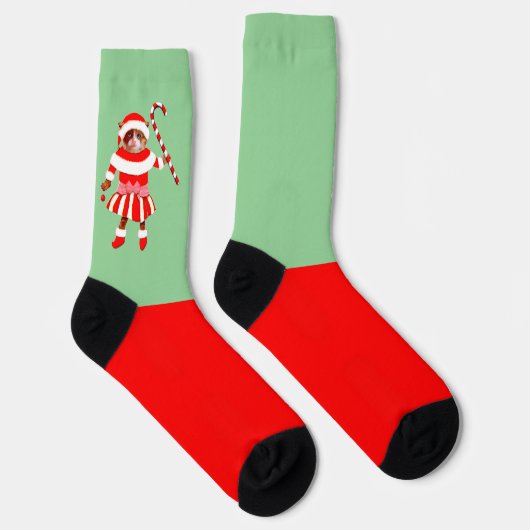 面白いクリスマスの猫 ソックス (右)