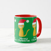 面白いクリスマスの猫 マグカップ (正面右)